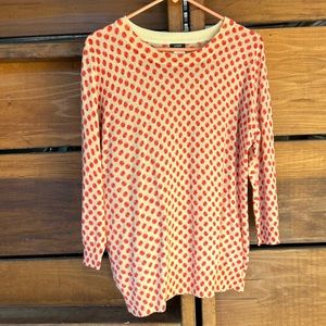 J CREW apple pattern merino wool sweater top large